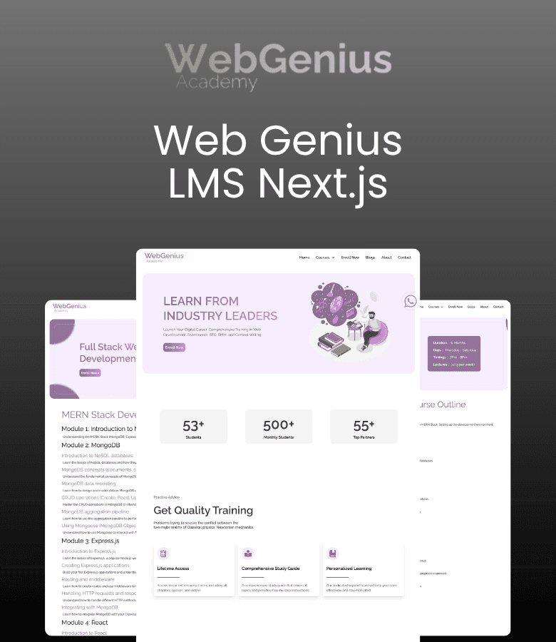 Official Web Genius Academy Web App